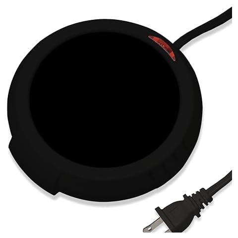 MAHITOI™ Large Warmer Plate, Anti-Slip Felt Bottom, Safe Flameless Release Scent, Candle Jar Warmer, Coffee Warmer, Mug Warmer, Cup Warmer, Tea Warmer Desk for Your Home & Office, Space Black Cover