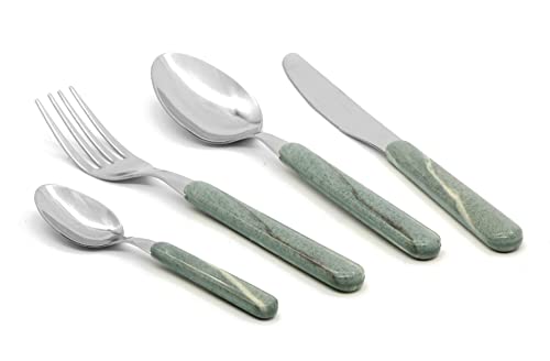 TradeProvider Hello Green Posate In Lego 300 Pezzi - Cucchiaio, Forchetta, Coltello + 3 Sacchetti Di Mussola - 3