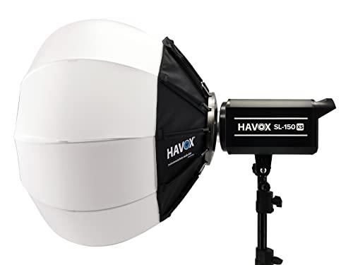 HAVOX SL-150XS Linterna - Luz continua 150W Photo Video 5600K - CRI97+ / TLCI97+ / Montura Bowens - Iluminación profesional con pantalla digital