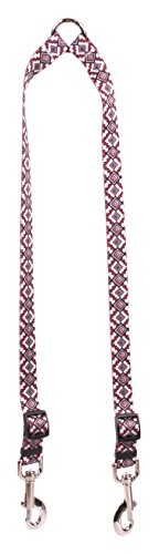 Image of Yellow Dog Design Aztec Red Coupler Dog Leash 3 /8 inch Wide and 9 to 12 inch Long, Small