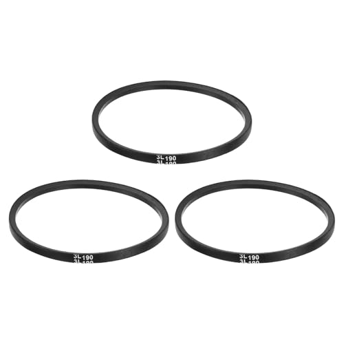 uxcell 3 Pcs 3L190 Classic Wrapped Rubber V-Belt, 19"(483mm) Outside Circumference, 3L Profile V Belt 3/8" Width 7/32" Height