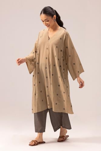 Image of ANNI Designer Women Rayon Viscose A-Line Printed Kurta Palazzo Set | Full Length Kurta | Bell Sleeve | V-Neck | Ethnic Wear for Casual Office Festive Use