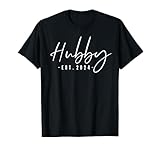 Hubby Est 2024 Just Married Honeymoon Husband Wedding Couple T-Shirt