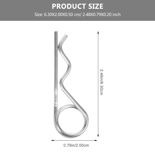 Frcolor 10個 耐久性スプリングスチール製双圈型銷ピン 小型コッターピン 牽引フック用機械用固定ピン