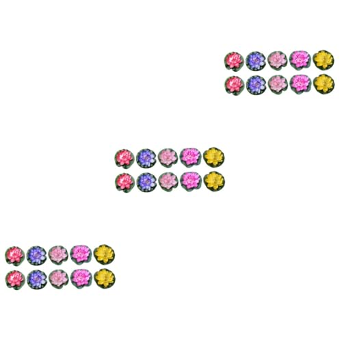 MAGICLULU 30 Piezas Loto Artificial Decoraciones Flotantes para Acuarios Adorno De Superficie De Agua Flor De Lirio Flotante Flor Flotante De La Piscina Loto De Espuma Artificial Nenúfar Eva