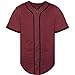 Rioofinx Blank Baseball Jersey, Short Sleeve Plain Jersey Shirt Sports Hip Hop for Men Women(Small, Claret)