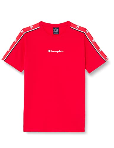 Champion Legacy American Tape Petit Logo S/S T-Shirt, Rouge Intense, 11-12 Ans Garçon