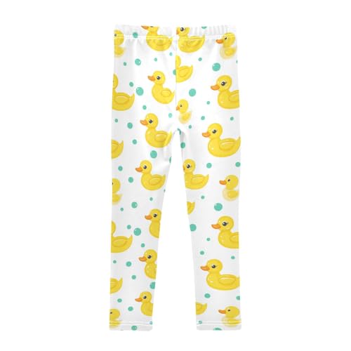 Yellow Ducks Girls' Leggings Toddler Doodles Kids Yoga Pants Dance Active Tights 4T2