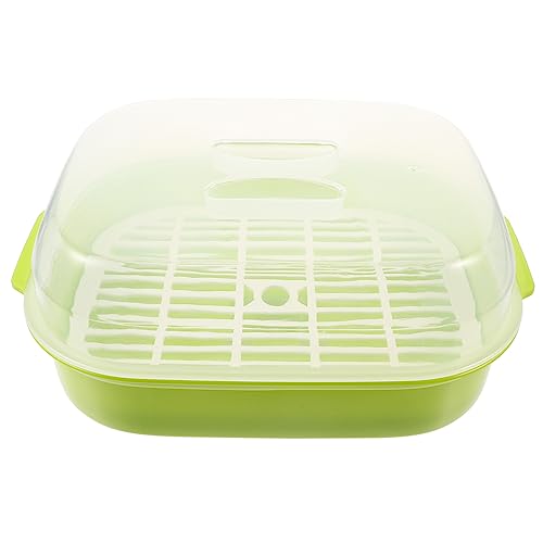 CHICAMPERA 1 pieza Vaporera de Microondas para Cocción de Buns al Vapor Steamer Verde con Ventilación para Calor y Desagüe para Cocina