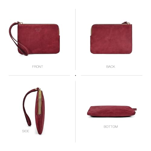 Image of Genuine Leather 4.5 x 6.5 Wristlet Purse for Women, Evening Wristlet Pouch Clutch Bag