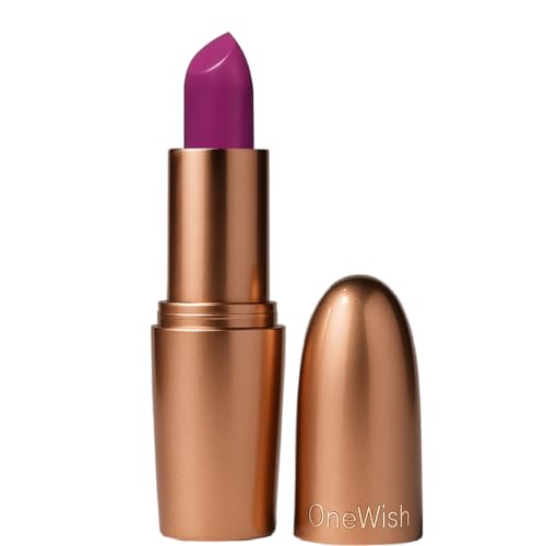 Image of One Wish Creamy Matte Lipstick Long Lasting for Women - Plum Lush Shade 04 | Full Coverage | Creamy Formula | No Flaky Lips | No Dryness | High-Pigment | SPF | Vitamin E, Almond Oil & Shea Butter for Moisturising Lip | 8 Hrs Lasting | Smooth Finish | 3.8 gm
