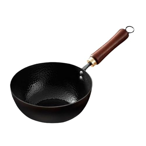 F Fityle Iron Milk Pan Mini Sauce Pot No Coating Cookware Anti Scald Handle Infant Breakfast Pot Butter Warmer for Apartment Kitchen, 24cm