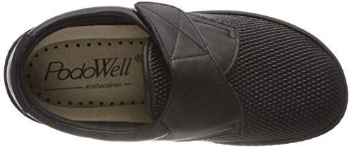 Podowell Unisex Alpes Bequemschuh mit Klettverschluss, Schwarz, 43 EU