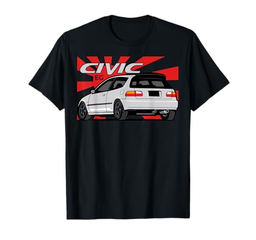 Civic eg hatchback Japanese car T-Shirt, Small, Black