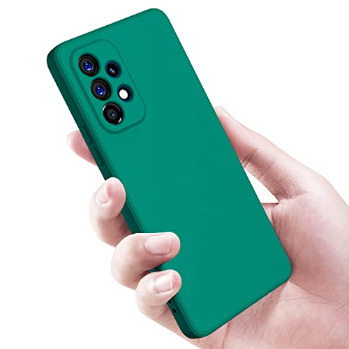 Image of Kapa Matte Lens Protective Back Cover for Samsung Galaxy A73 (5G), Slim Silicone with Soft Lining Shockproof Flexible Full Body Bumper Case (Green)