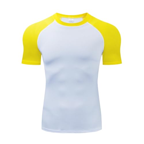 Rashguard-Shirts für Jungen, Uv Shirt Herren Rashguard Kurzarm Fitness Kompressionsshirt Badeshirt Atmungsaktiv Running Neoprenanzug Surfshirt Shapewear Surfen Sportshirt