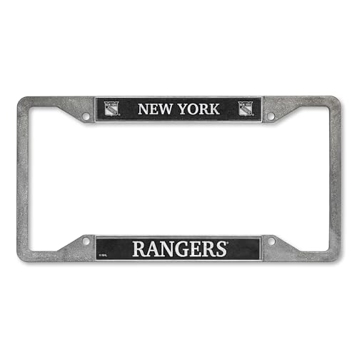 Rico Industries NHL Hockey New York Rangers Pewter License Plate Frame 12" x 6"