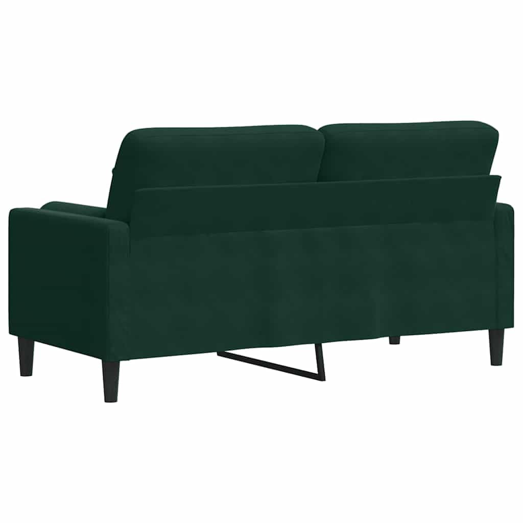 vidaXL Sofá de 2 plazas con Cojines Terciopelo Verde Oscuro 140 cm, sofá, sofá de salón, sofá de Tela, sofá tapizado, sofá de Tres plazas