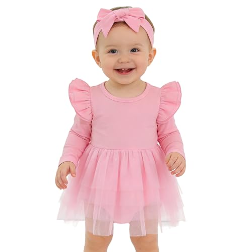 Baby Girl Ruffle Sleeve Tulle Dress Outfit
