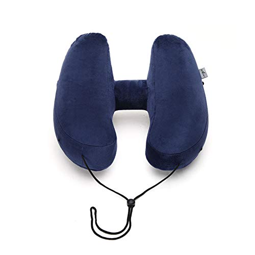 Oreiller cervical avion de type coussin gonflable en U à capuche pour reposer le cou - 3