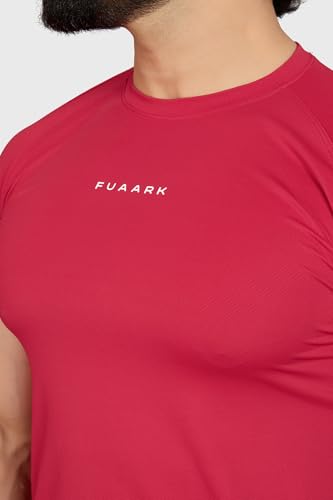 Image of FUAARK Men's Round Neck Slim Fit Gym Sports T-Shirt