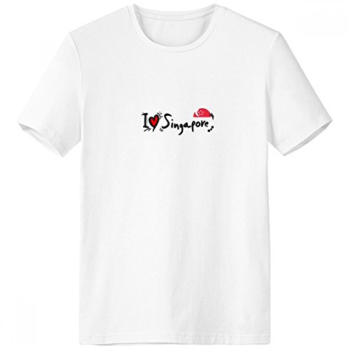 T-shirt Singapour blanc XXXL pour homme à col rond et manches courtes