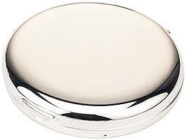 Personalised Silver Plated Round Compact Mirror