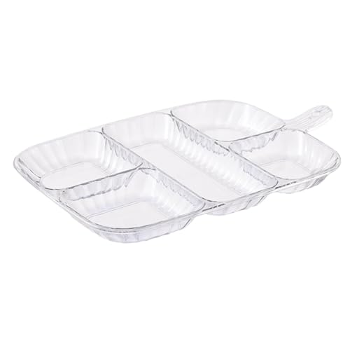 Vassoio da portata per condimenti, vassoio da portata con divisori - Vassoi divisori a 5 griglie per alimenti,Vassoio da portata per pentola calda per cipolla tritata, piatti per conservare lo