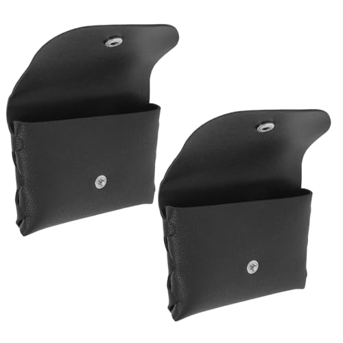 VERDANVERSE 2 Piezas Funda Plegable para Gafas de Sol y Lectura 2 Unidades Color Negro, Estuche Compacto de PVC Forro Acolchado, Bolsa Portátil para Viaje, Oficina y Uso Diario