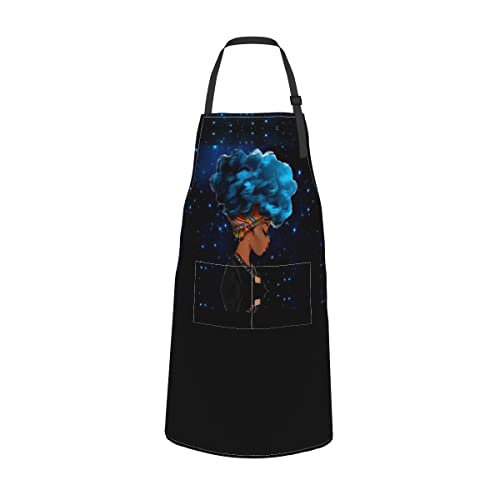 Wisedeal African American Adjustable Bib Neck Apron Polyester With 2 Pockets Cooking Kitchen Aprons For Men And Women Chef, Mom Aunt Apron For Christmas Birthday Gifts For Grilling Bbq Chef Apron #TOP17