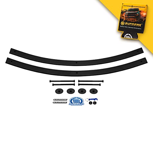 Supreme Suspensions - 1.5"-2" Rear Add-A-Leaf Lift Kit for Ford F-250 / F-350 Super Duty 2WD 4WD Heavy-Duty 37.5" Long AAL Springs with Vibration Poly Isolator Pads - Can Cooler Included with Purchase