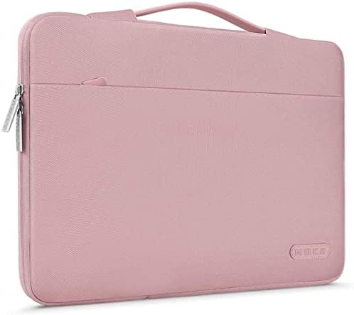 MOCA 13.3-14 inch Laptop Sleeve - Waterproof Nylon Protective Case with Soft Velvet Interior for MacBook Pro 14", MacBook Air & Laptops - Pink