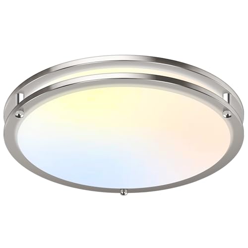 Image of GoBright 18In 50W LED Flush Mount Ceiling Light, 2700K-6500K Adjusted