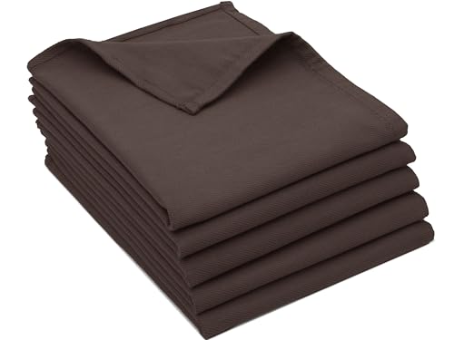 ZOLLNER Juego de 5 paños de Cocina de algodón en 50x70 cm - paños de Cocina superabsorbentes y robustos - Lavables hasta 60°C - marròn - Calidad hostelería - Certificado Oeko Tex®