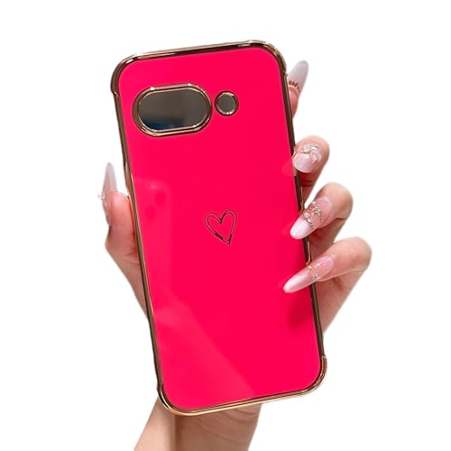 ZTOFERA for Google Pixel 9a Case with Heart Pattern,Hot Pink