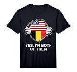 Mens Half American Half Belgian USA Belgium Flag Mens Womens Performance T-Shirt