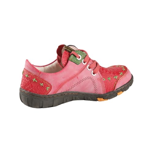 TMA EYES Women's Lace up Flat Leather Shoes With Patchwork Leather Design And Anti Slip Sole2