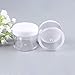 50PCS 20G/ML 0.7oz Empty Clear Plastic Sample Cosmetic Bottle Jar Pots Eyshadow Packing Storage Container With White Screw Lid forCream Lotion Nails Gems Beads