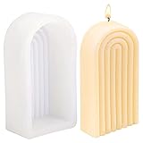 Rainbow Arch Candle Mold, Striped U-Shaped Silicone Mold, Abstract Architectural Resin Moulds for Soap Tray, Handmade Candle, Lotion Bar, Bath Bomb, Cake Home Decoration (4 Ring)