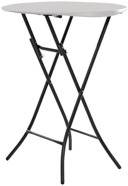 Lifetime 92120 - Mesa Plegable Redonda Alta | Mesa Redonda jardín...
