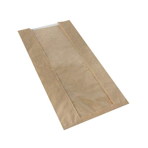 Papstar - 1 x 1000 sacchetti per pasticceria con finestra in PL"pure", 47 x 20 x 9 cm, colore: Marrone