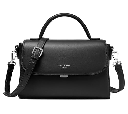 David Jones - Sac Bandoulière Femme - Sac à Main Rabat Simili Cuir PU Porté Epaule - Besace Forme Cartable Taille Moyenne - Sac de Ville Tendance Shopping Elégant...