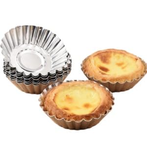 Reviews de Molde antiadherente Top 5. 49 30 Moldes Antiadherentes para Tarta de Huevo, Mini Moldes de Aluminio para Magdalenas, Herramientas Reutilizables para Hornear con Resistencia Al Calor, Ideal para Tartas (#30)