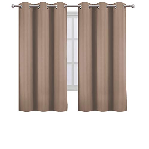 Image of LEMOMO Cappuccino Blackout Curtains 42 x 63 Inch Length /Set of 2 Curtain Panels /Thermal Insulated Room Darkening Blackout Curtains for Bedroom