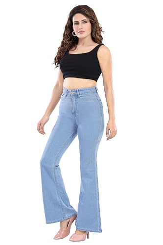 Image of KIVI Women's Boot Cut Cotton Trousers | Stylish Ladies Bottoms for Casual Outings, Modern Dressing, Soft Fabric Feel, Relaxed Movement & Boot-Cut Silhouette for Trendy Styling