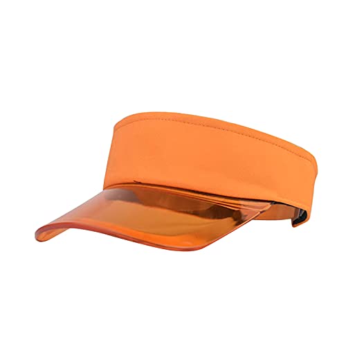 Visera transparente para mujer, color sólido, gorra y sombrero de moda, naranja, Talla única