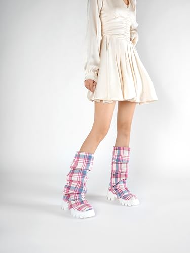 Image of Women's Embroidered Western Cowboy Mid-Calf Boots - Rider Boots - Mid-Height Boots Above Knee with Diamond Inlays