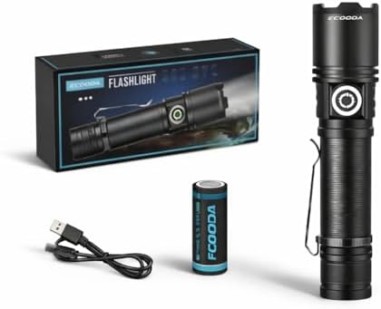 10 ferramentas essenciais para caminhoneiros no Dia a Dia 18 Lanterna Tática LED Recarregável com Bateria e Cabo USB – Luz Pot...