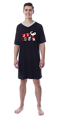 Peanuts Mens' Joe Cool Snoopy Classic Character Sleep Pajama Dress Shirt