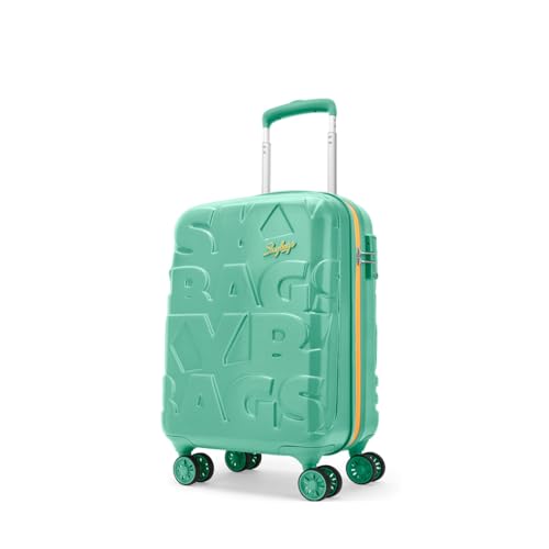 Image of Skybags Polycarbonate (Pc) Graphiq Cabin 55 Cm(Small) Trolley Bags for Travel Hard Case 8 Wheel Spinner Luggage, Lightweight Bag with TSA Lock & Scratch Resistant with 5 Years Warranty (Marine Green)